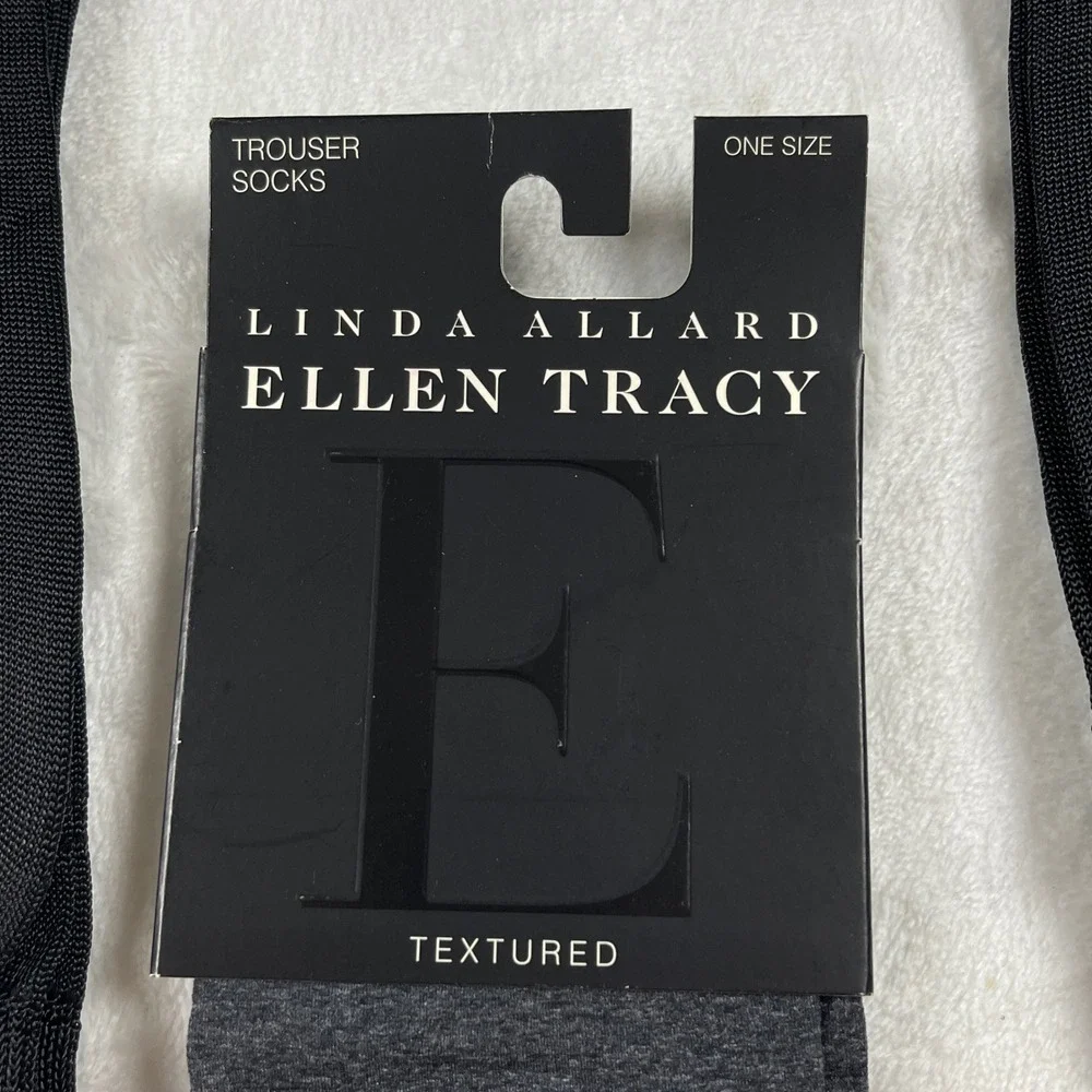 Linda Allard Ellen Tracy Trouser Socks 3 Pair Bundle Black Charcoal Grey NWT